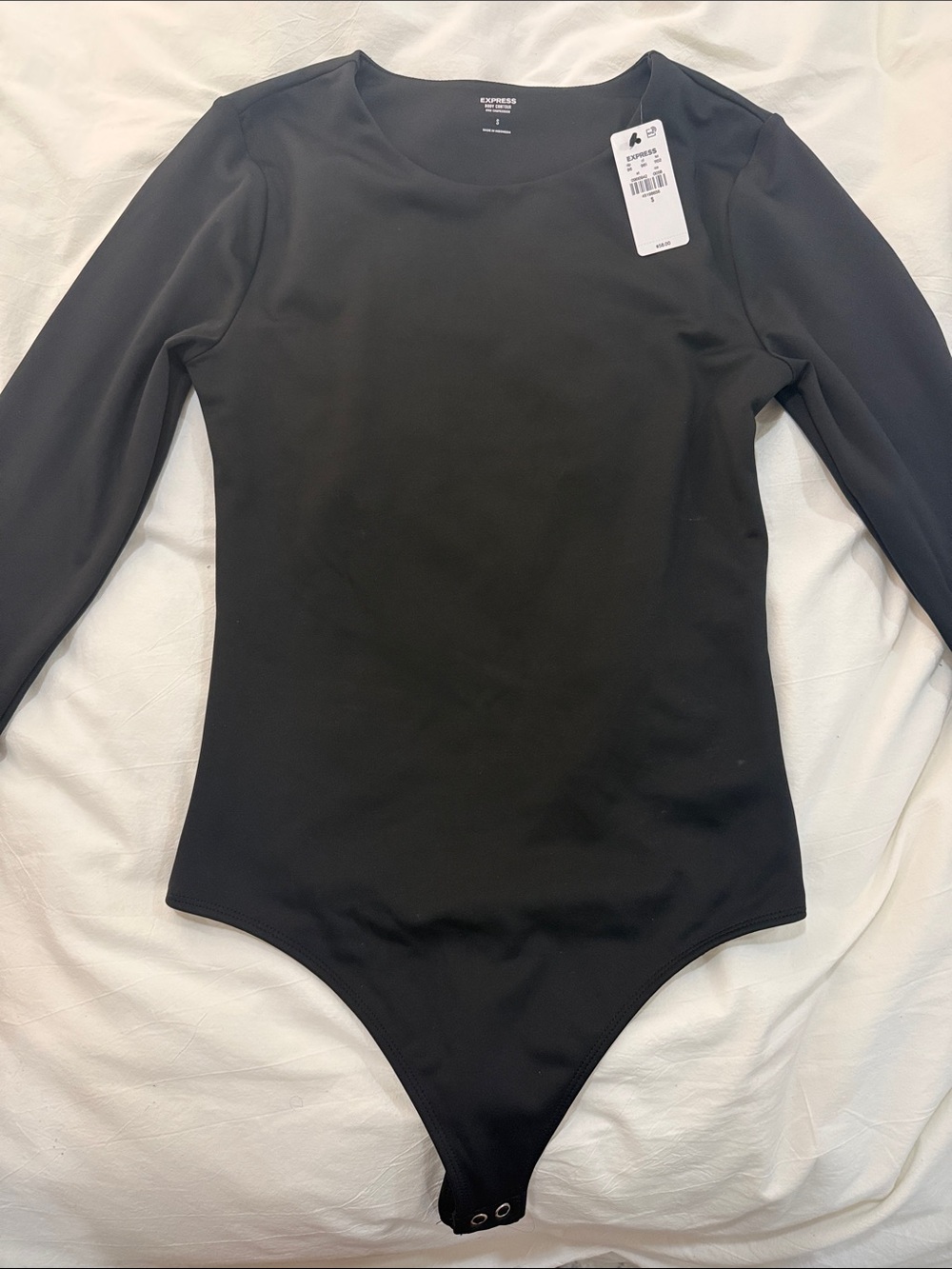Express Black Long Sleeve One-Piece Bodysuit